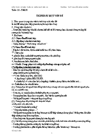 Giáo án Ngữ Văn 10 - Tuần 10 - Trường THPT Nguyễn Bỉnh Khiêm