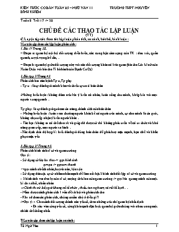 Giáo án Ngữ Văn 11 - Tuần 5 - Trường THPT Nguyễn Bỉnh Khiêm