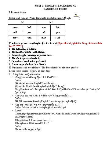 Giáo án Tiếng Anh Lớp 10 - Tuần 5 - Unit 3: Peoples background language focus